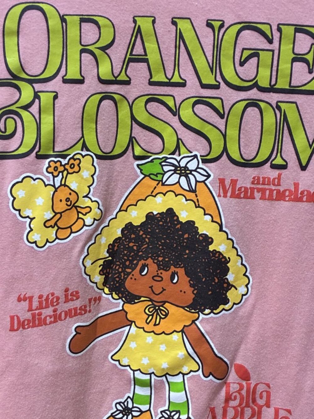 Strawberry Shortcake Y2K Nostalgic Orange Blossom Kawaii Graphic Tee Pink XL - Picture 3 of 4